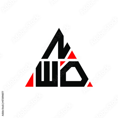 NWO triangle letter logo design with triangle shape. NWO triangle logo design monogram. NWO triangle vector logo template with red color. NWO triangular logo Simple, Elegant, and Luxurious Logo... photo