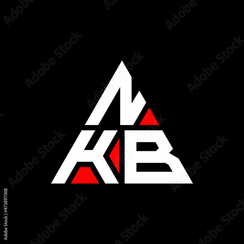 NKB triangle letter logo design with triangle shape. NKB triangle logo design monogram. NKB triangle vector logo template with red color. NKB triangular logo Simple, Elegant, and Luxurious Logo... photo