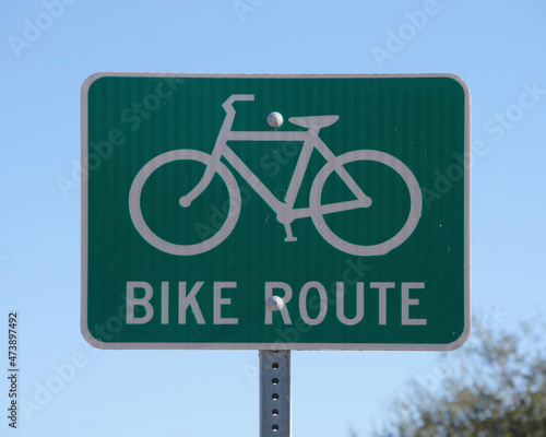 Traffic information sign BIKE ROUTE