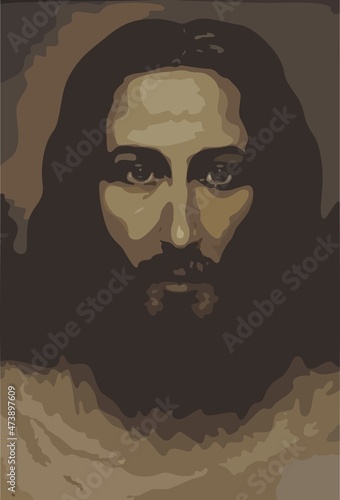 Color vector image Jesus from the shroud