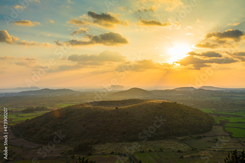 sunrise in the mountains. jeju
