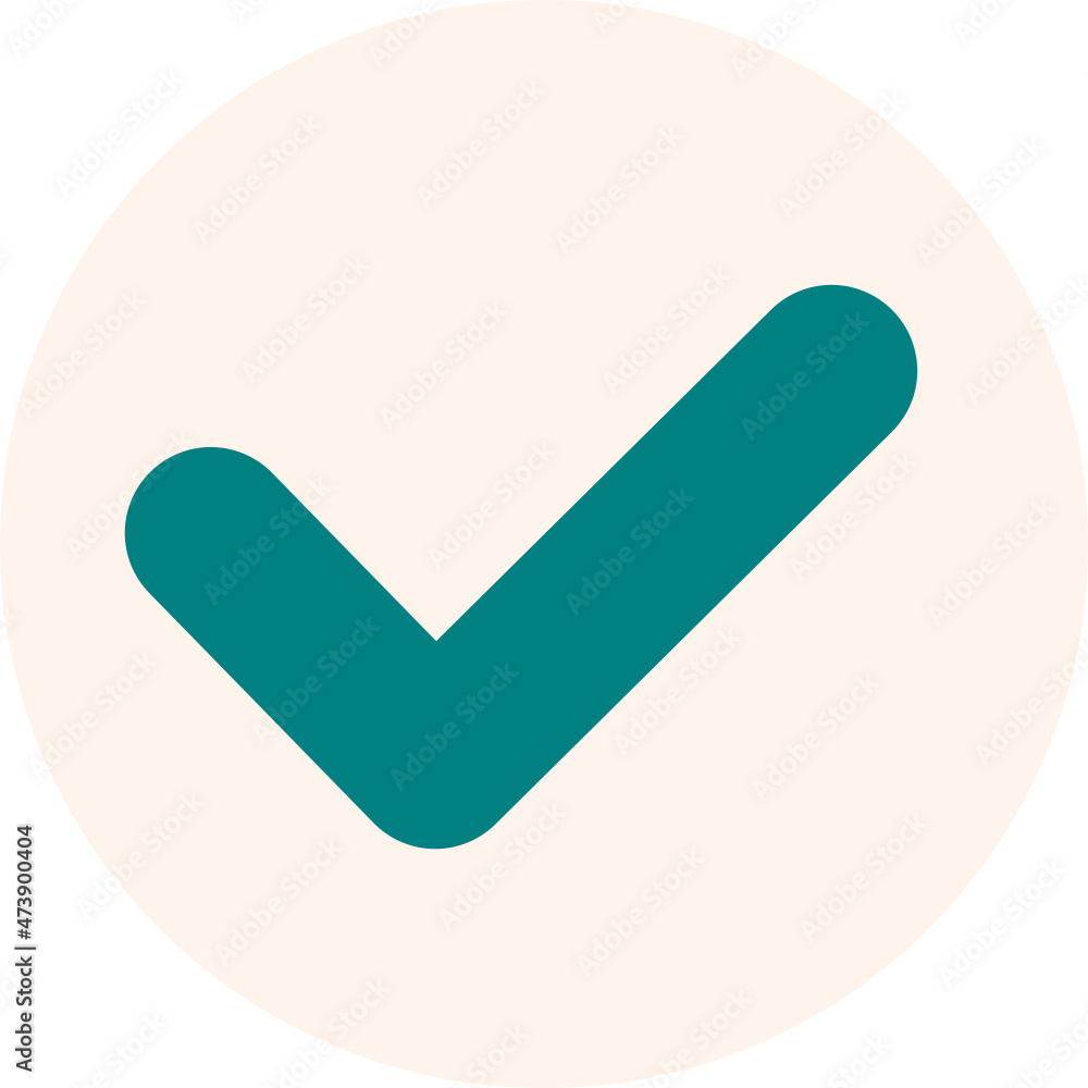 rounded correct icon symbol logo with filled circle shape rounded correct icon symbol logo with filled circle shape