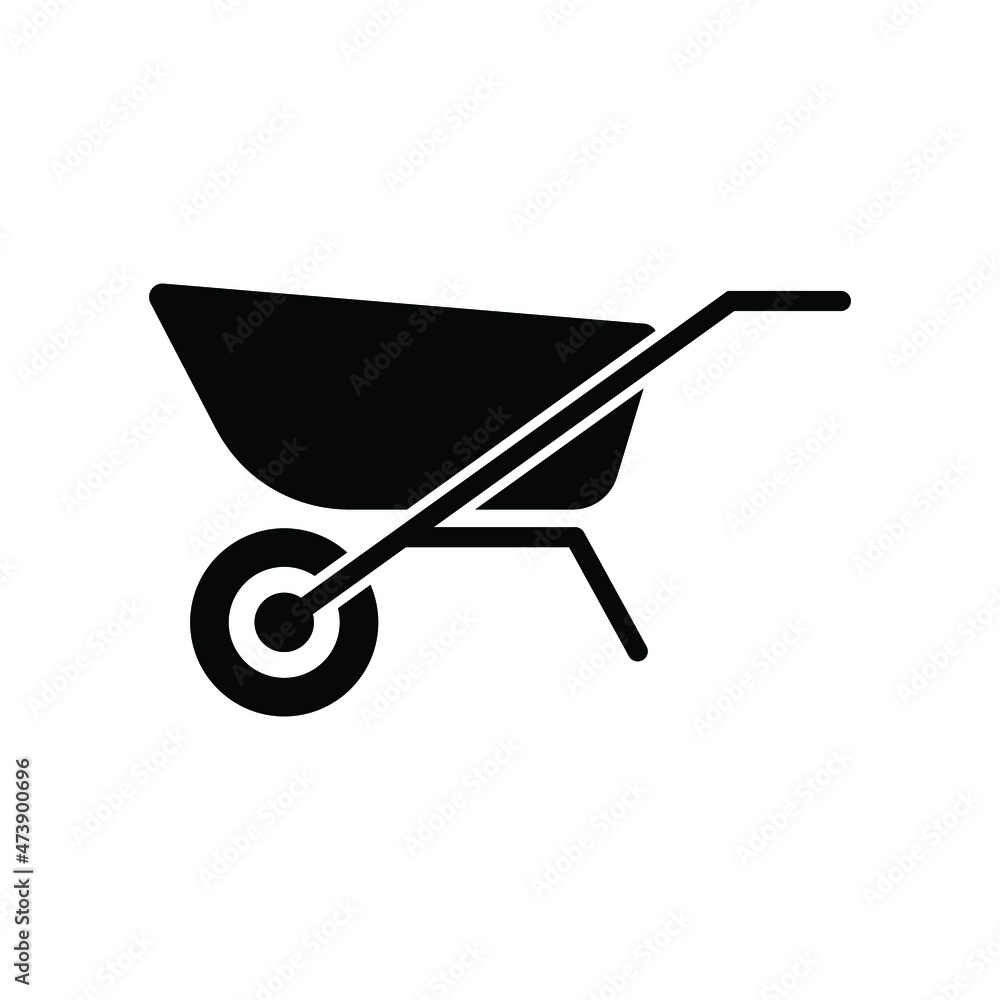 Wheelbarrow icon design isolated on white background Wheelbarrow icon design isolated on white background