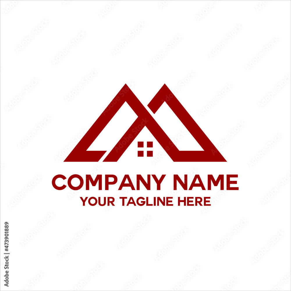 building shape letter M logo vector building shape letter M logo vector