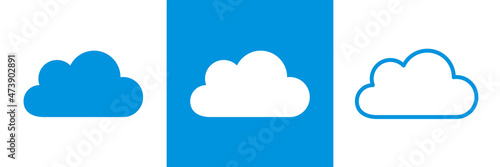 Cloud icons set. Server symbol for website, mobile app, ui. Database storage. Isolated raster illustration on white background.