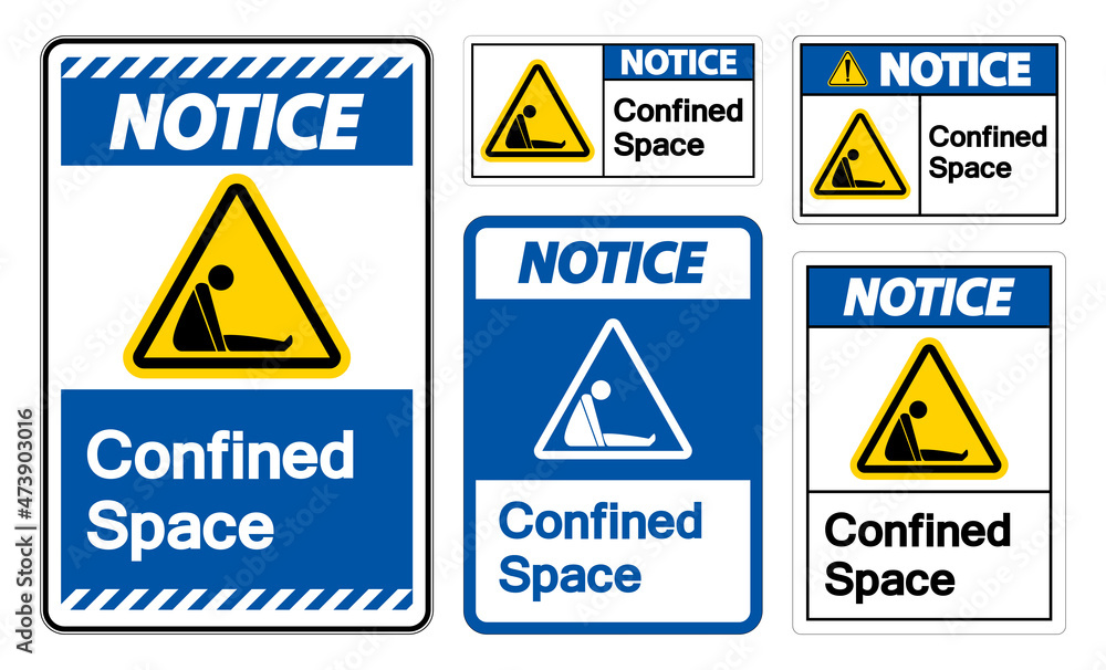 Caution Confined Space Symbol Sign Isolated On White Background Caution Confined Space Symbol Sign Isolated On White Background