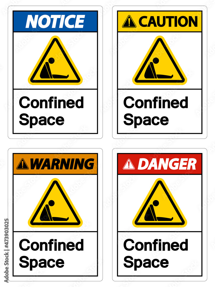 Caution Confined Space Symbol Sign Isolated On White Background Caution Confined Space Symbol Sign Isolated On White Background