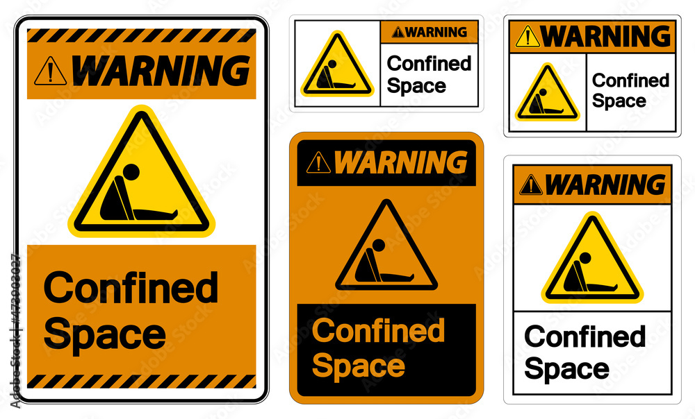 Caution Confined Space Symbol Sign Isolated On White Background Caution Confined Space Symbol Sign Isolated On White Background