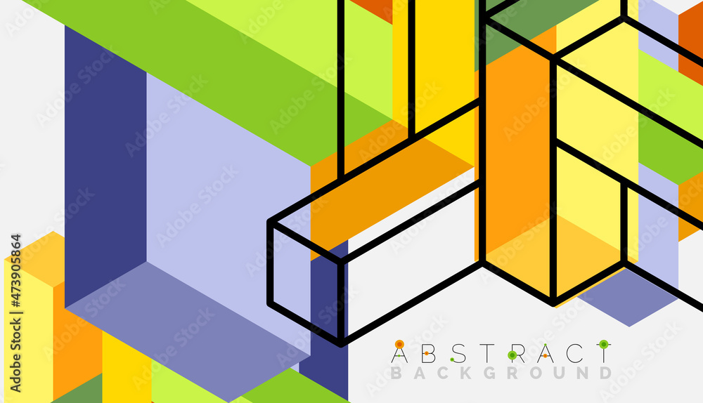 Abstract background. 3d cubes, cubic elements and blocks. Techno or business concept for wallpaper, banner, background, landing page Abstract background. 3d cubes, cubic elements and blocks. Techno or business concept for wallpaper, banner, background, landing page