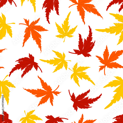 japan autumn leaves seamless pattern