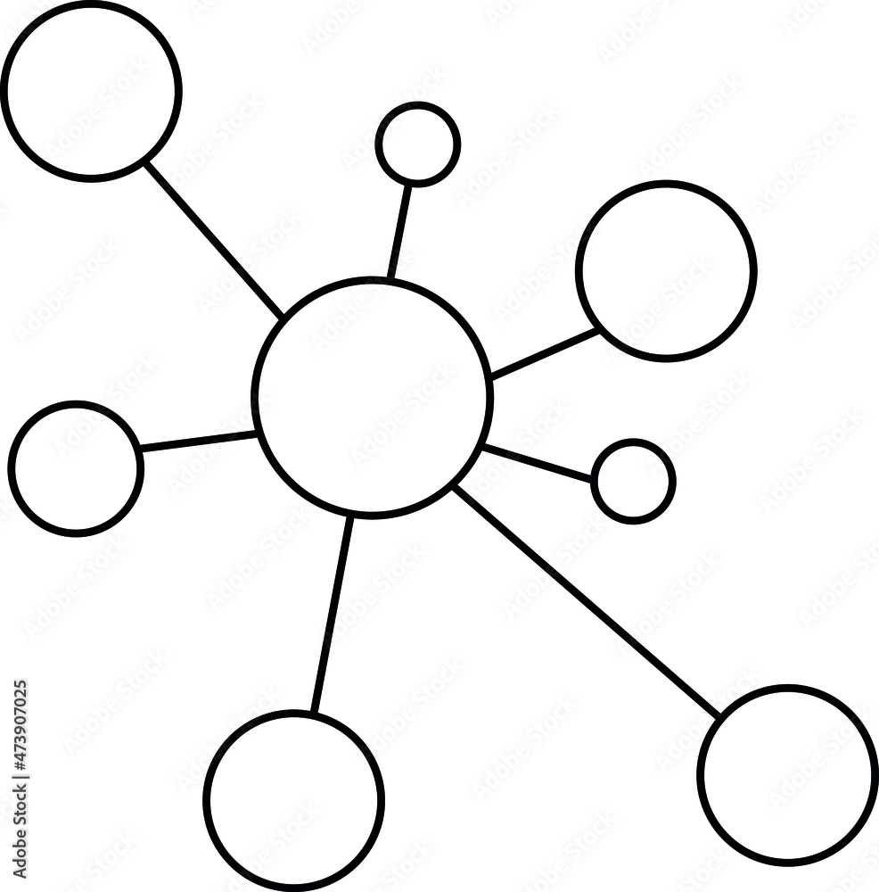 Outline Hub and spoke icon illustration vector symbol Stock Vector