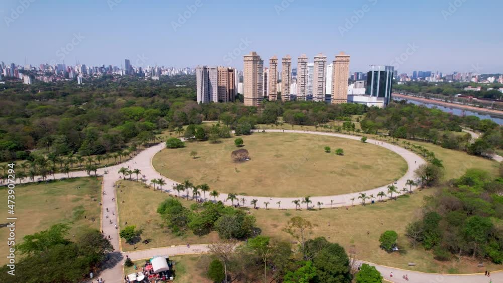 Villa Lobos leisure park at downtown Sao Paulo Brazil. Sports centre