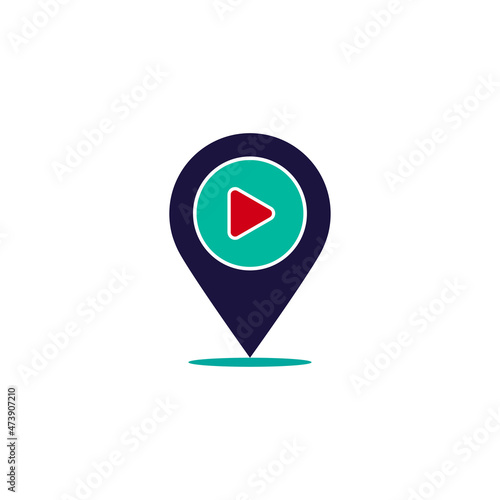 Free Download Pin Logo Template Design Elements with play concept - GFXLoad
