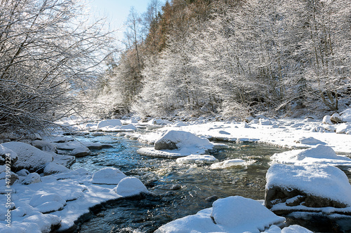hiver au bord de la rivière