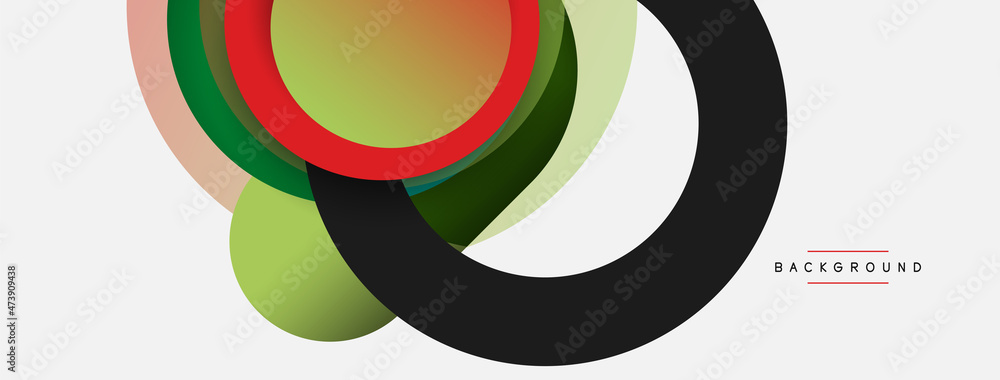 Vector round shapes circles minimal geometric background. Vector illustration for wallpaper banner background or landing page Vector round shapes circles minimal geometric background. Vector illustration for wallpaper banner background or landing page