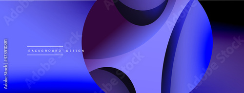 Creative geometric wallpaper. Minimal abstract background. Circle and wave composition vector illustration for wallpaper banner background or landing page © antishock