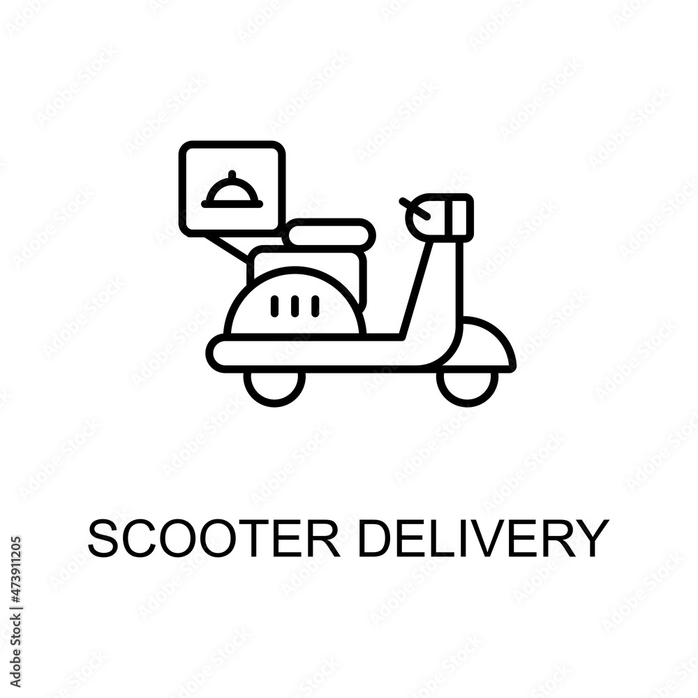 Scooter Delivery Vector line icons for your digital or print projects. Scooter Delivery Vector line icons for your digital or print projects.