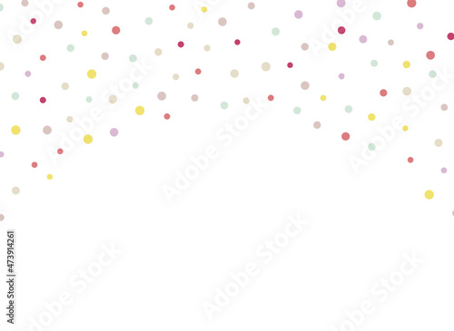 紙吹雪の背景 下にコピースペース ポップなカラー パーティ 装飾 飾り 明るい色味 丸