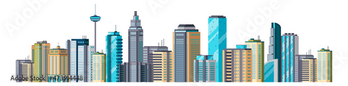 City panorama view. High buldings and skyscrapers cityscape