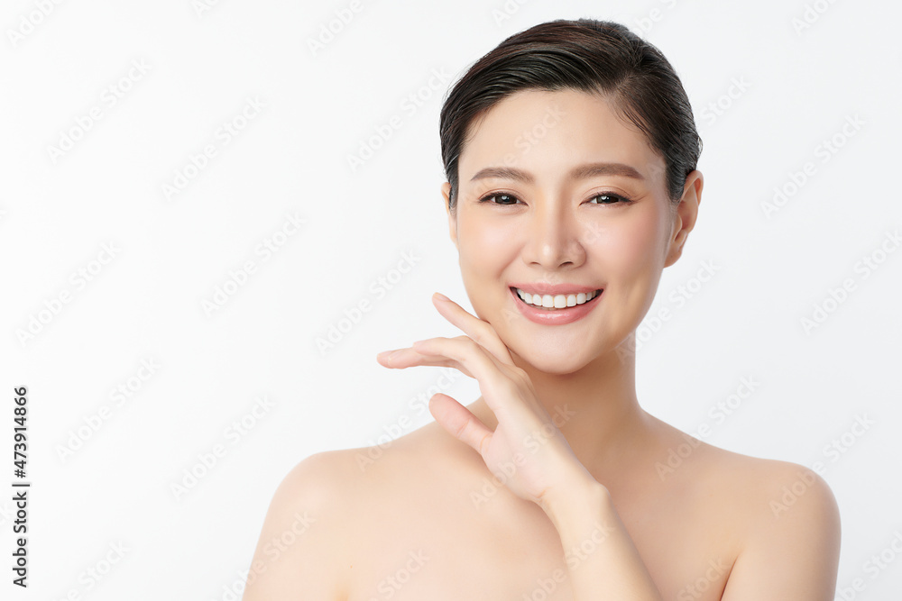 Beautiful young asian woman with clean fresh skin on white background, Face care, Facial treatment, Cosmetology, beauty and spa, Asian women portrait. Beautiful young asian woman with clean fresh skin on white background, Face care, Facial treatment, Cosmetology, beauty and spa, Asian women portrait.