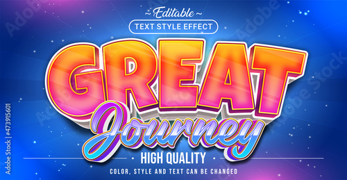 Editable text style effect - Great Journey text style theme.