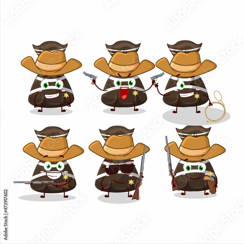 Cool cowboy chocolate candy wrappers cartoon character with a cute hat