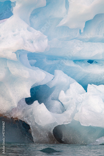 Broken off glacial ice floats in the arctic sea