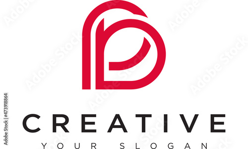 B P letter logo design template
