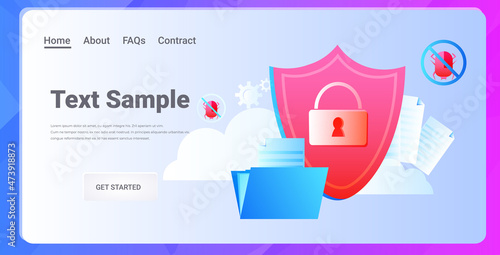 database protection shield big data cloud privacy security concept horizontal