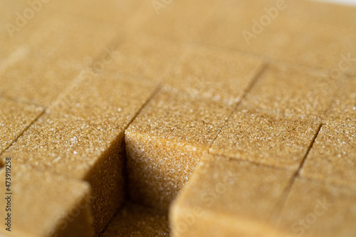 Photography Brown sugar cubes used to sweeten drinks and beverages