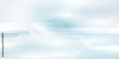 Abstract light blue and white background poster with dynamic technology network vector illustration