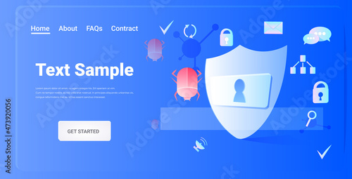 computer app protection shield data privacy security concept horizontal
