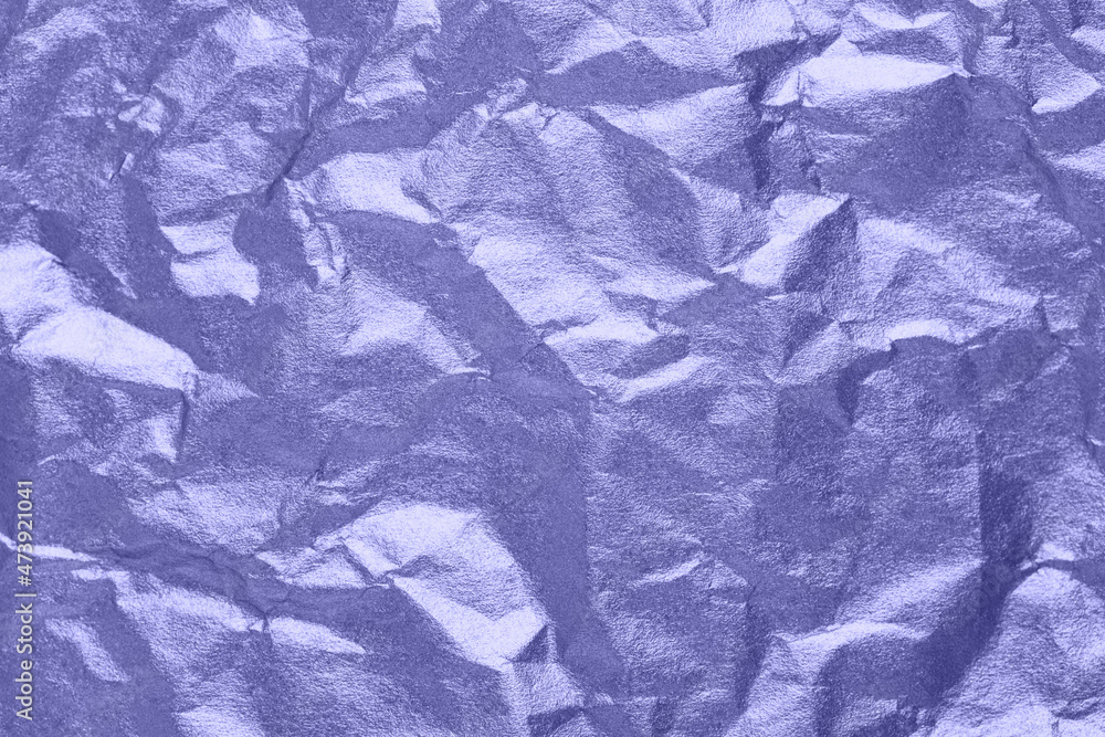 Obraz premium Very peri color of the Year 2020 paper texture, wrinkled background.