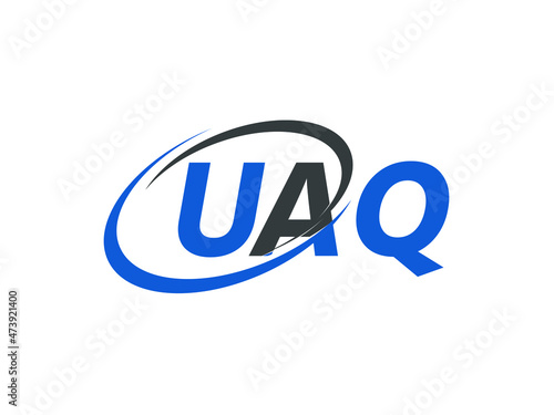 UAQ letter creative modern elegant swoosh logo design photo