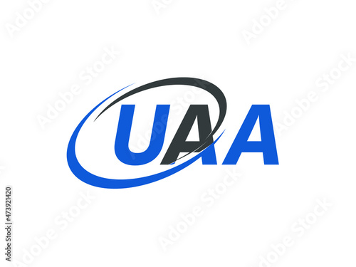 UAA letter creative modern elegant swoosh logo design