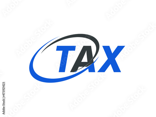 TAX letter creative modern elegant swoosh logo design