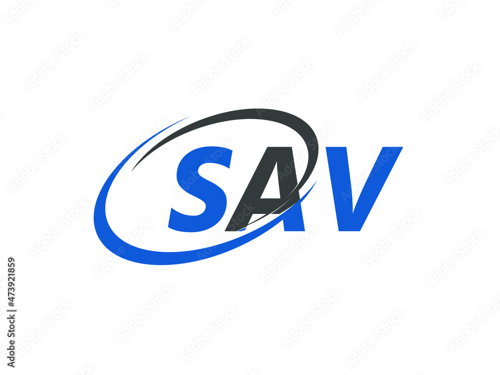 SAV letter creative modern elegant swoosh logo design SAV letter creative modern elegant swoosh logo design