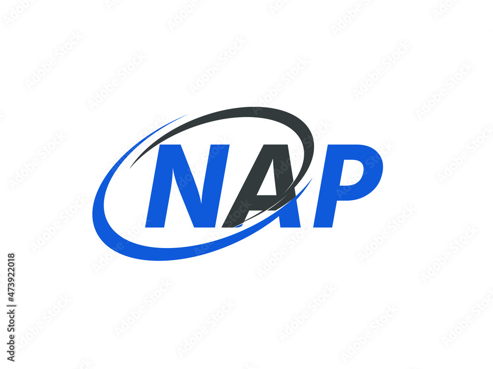 NAP letter creative modern elegant swoosh logo design NAP letter creative modern elegant swoosh logo design