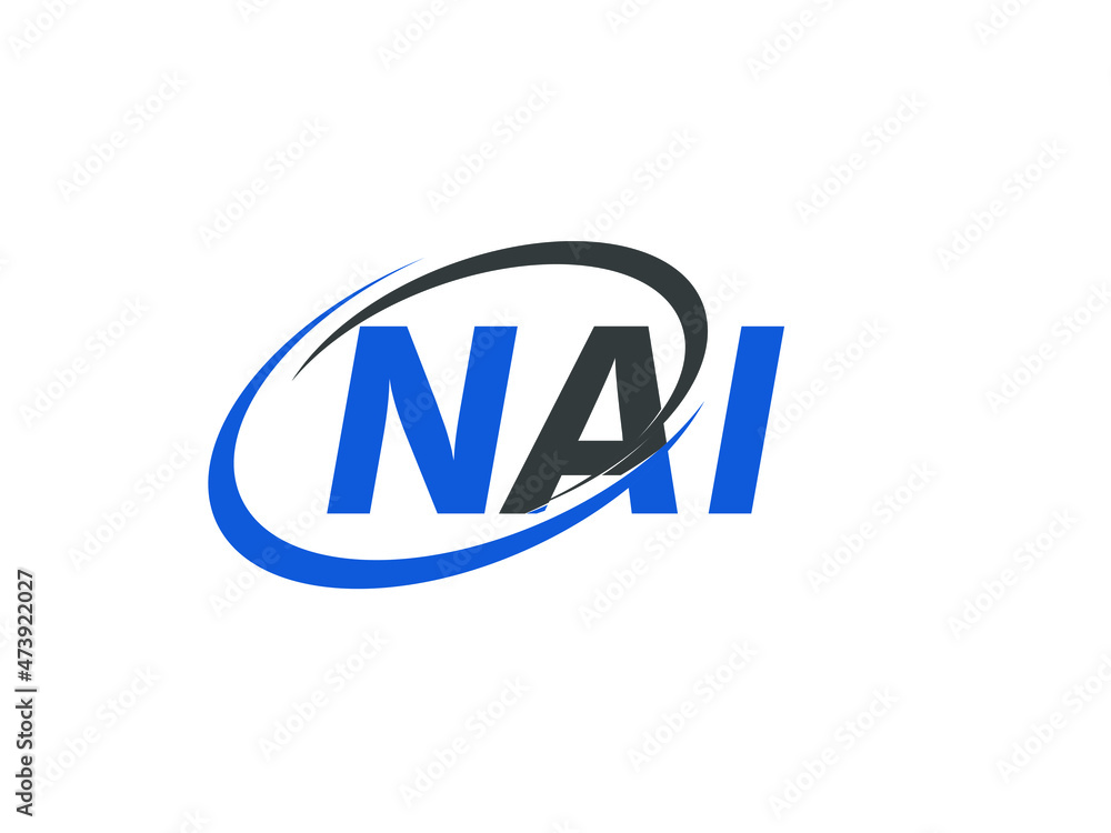 NAI letter creative modern elegant swoosh logo design