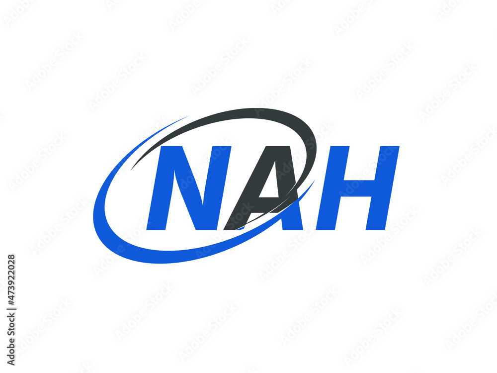 NAH letter creative modern elegant swoosh logo design NAH letter creative modern elegant swoosh logo design