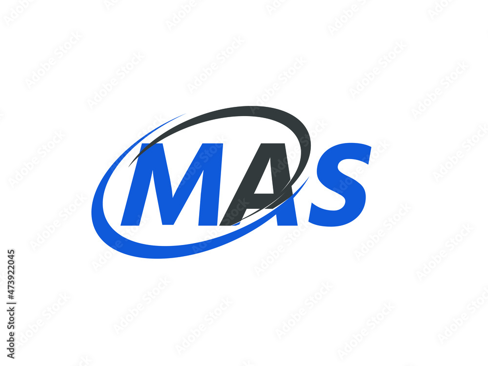 Obraz premium MAS letter creative modern elegant swoosh logo design
