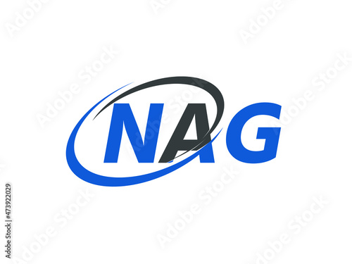 NAG letter creative modern elegant swoosh logo design