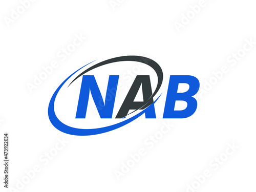 NAB letter creative modern elegant swoosh logo design