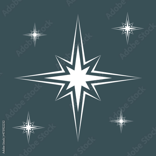 Star north quality vector illustration cut