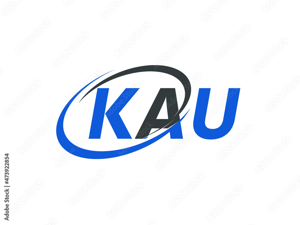 KAU letter creative modern elegant swoosh logo design