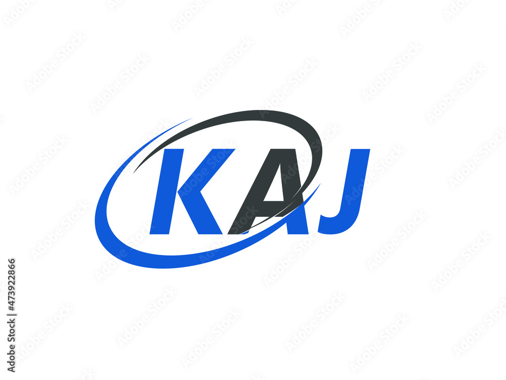 KAJ letter creative modern elegant swoosh logo design