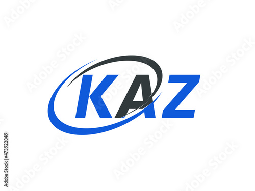 KAZ letter creative modern elegant swoosh logo design