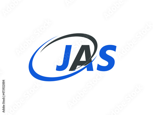 JAS letter creative modern elegant swoosh logo design