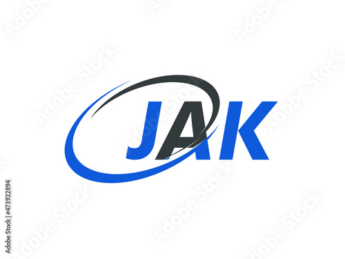 JAK letter creative modern elegant swoosh logo design