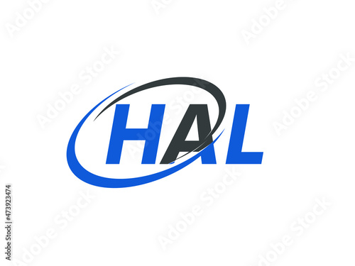 HAL letter creative modern elegant swoosh logo design